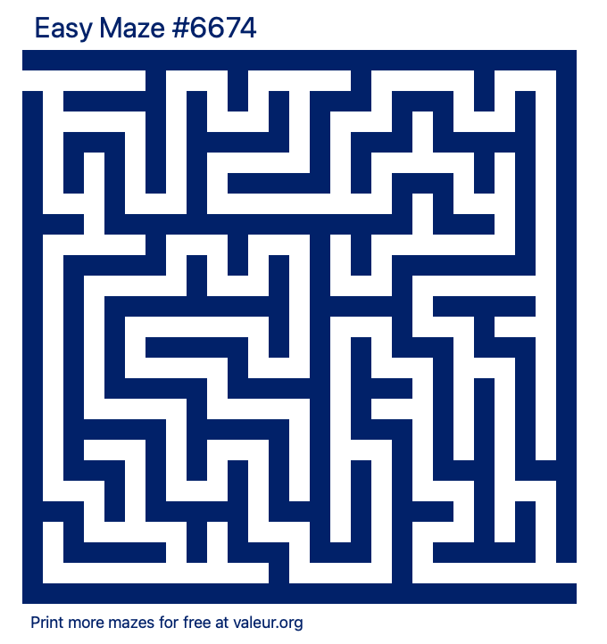 Free Printable Easy Maze number 6674