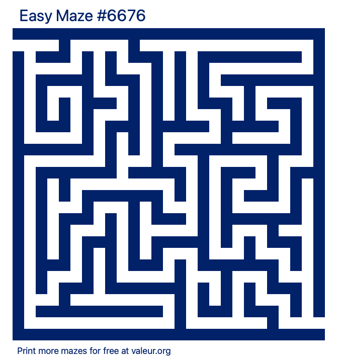 Free Printable Easy Maze number 6676