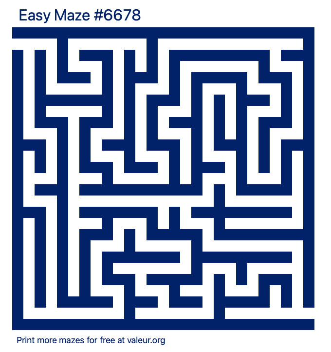 Free Printable Easy Maze number 6678