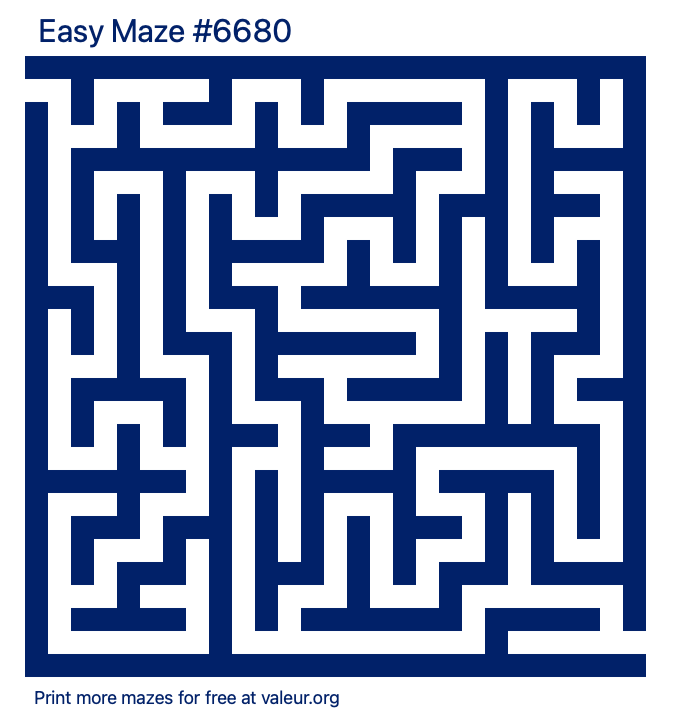 Free Printable Easy Maze number 6680