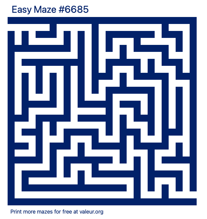 Free Printable Easy Maze number 6685