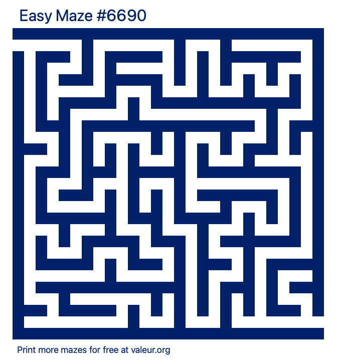 Free Printable Easy Maze number 6690