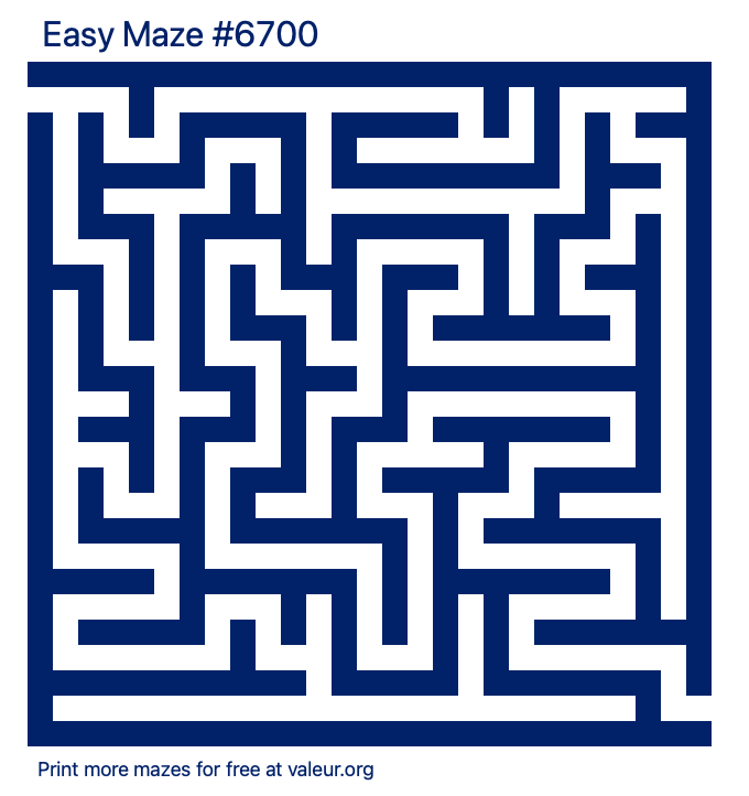 Free Printable Easy Maze number 6700