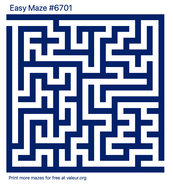 Free Printable Easy Maze number 6701