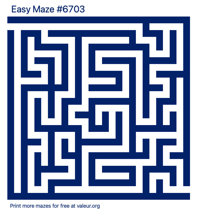 Free Printable Easy Maze number 6703