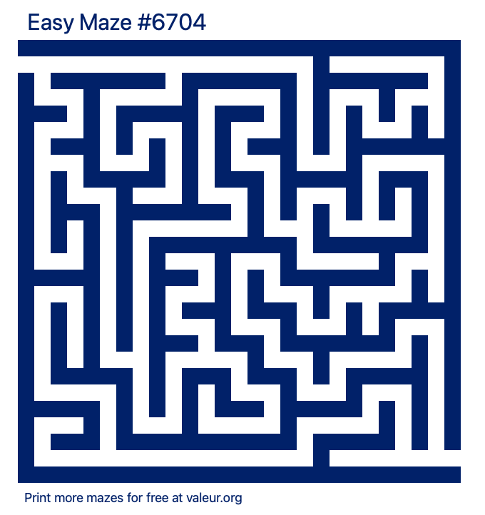 Free Printable Easy Maze number 6704