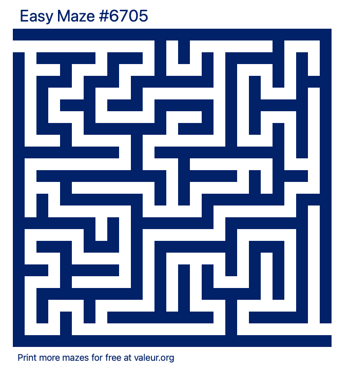 Free Printable Easy Maze number 6705