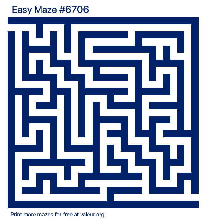 Free Printable Easy Maze number 6706