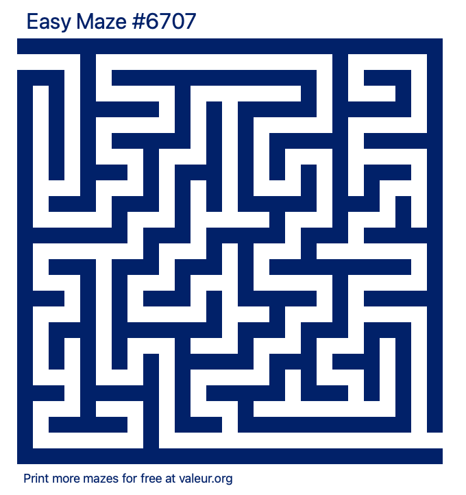 Free Printable Easy Maze number 6707