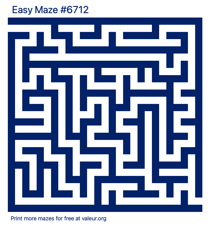 Free Printable Easy Maze number 6712