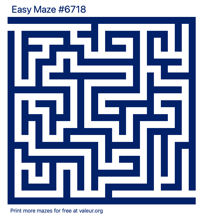 Free Printable Easy Maze number 6718