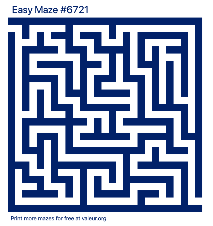 Free Printable Easy Maze number 6721