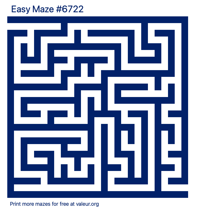 Free Printable Easy Maze number 6722