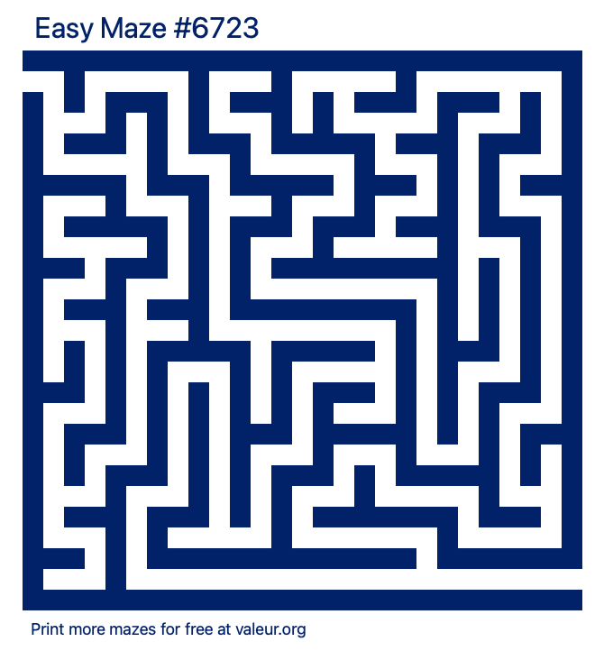 Free Printable Easy Maze number 6723