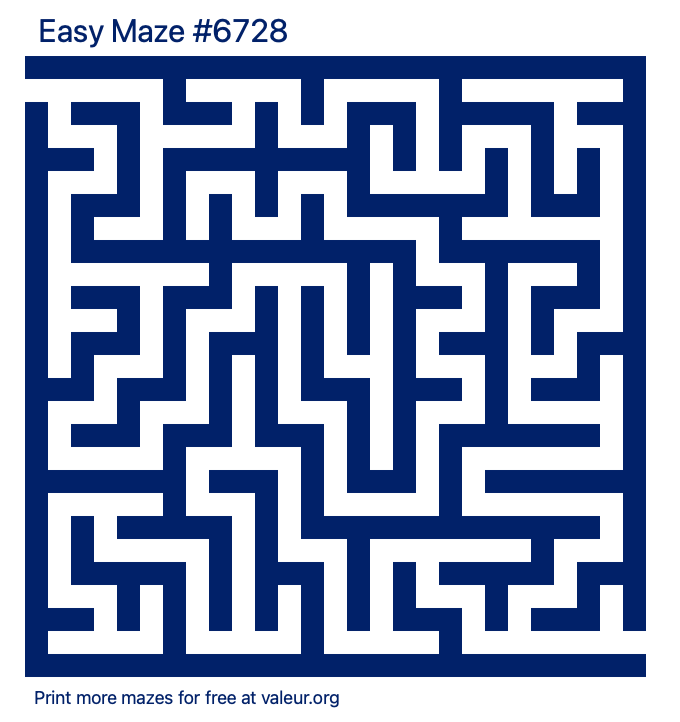 Free Printable Easy Maze number 6728