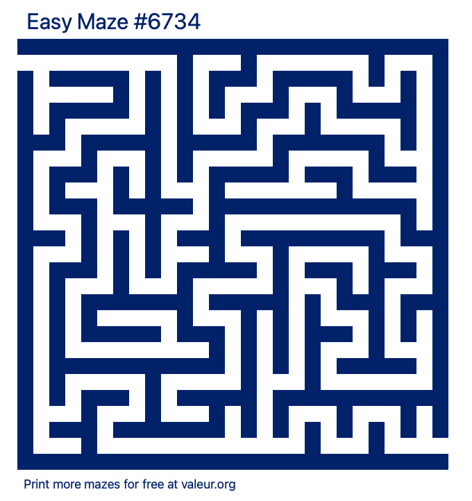 Free Printable Easy Maze number 6734