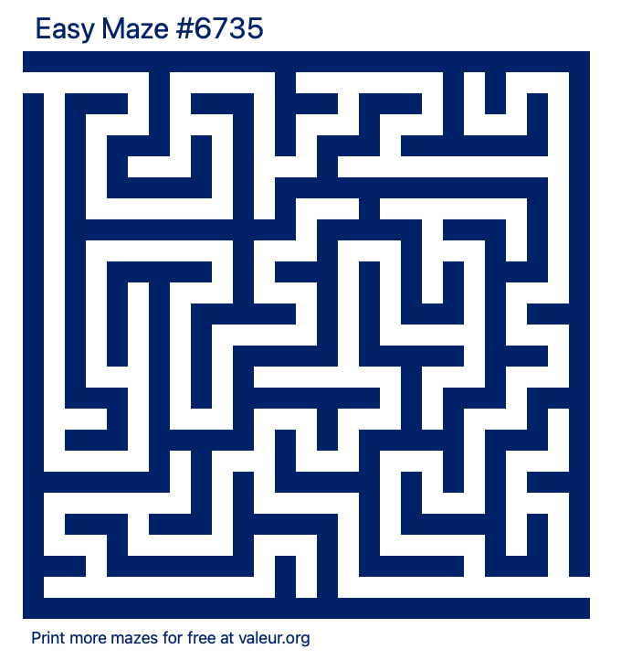 Free Printable Easy Maze number 6735