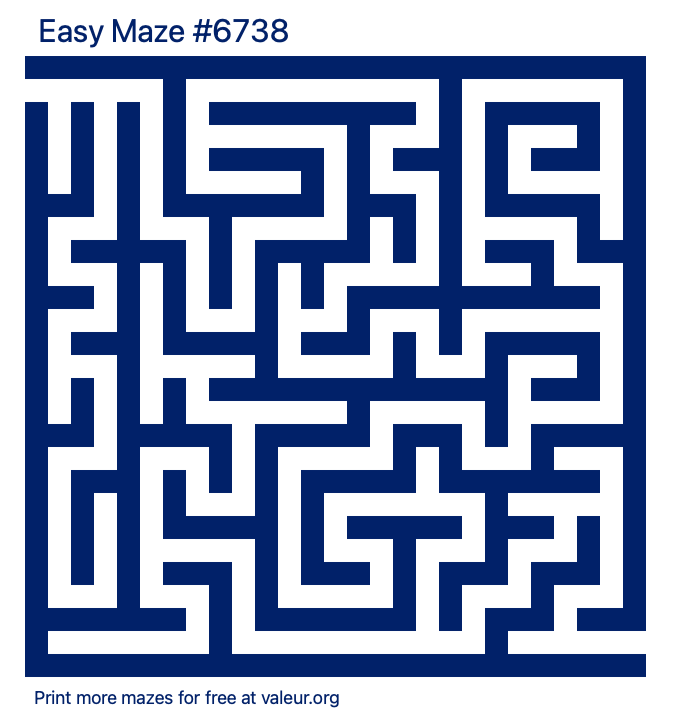 Free Printable Easy Maze number 6738