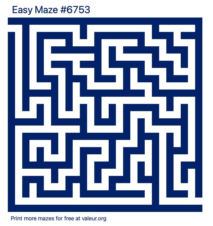 Free Printable Easy Maze number 6753