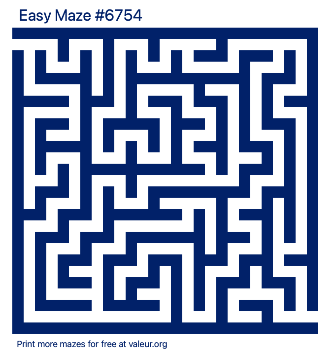 Free Printable Easy Maze number 6754