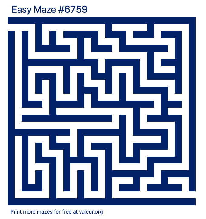 Free Printable Easy Maze number 6759