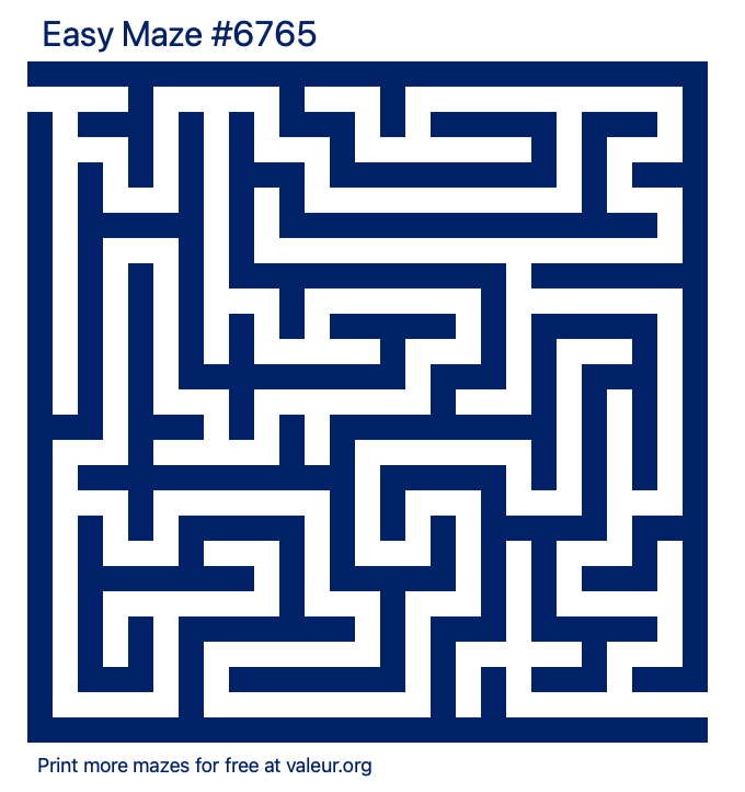 Free Printable Easy Maze number 6765