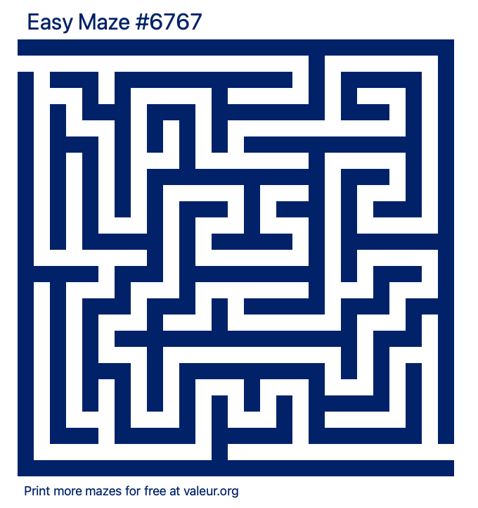 Free Printable Easy Maze number 6767