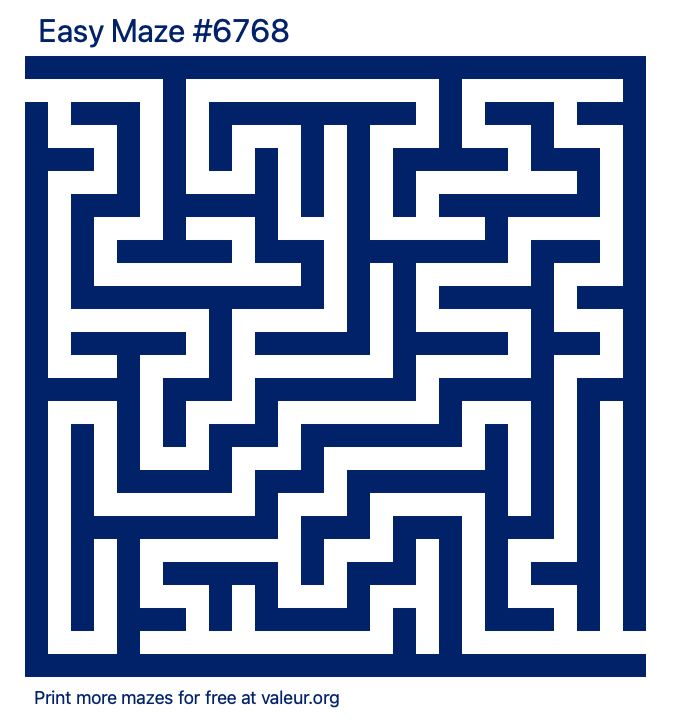 Free Printable Easy Maze number 6768