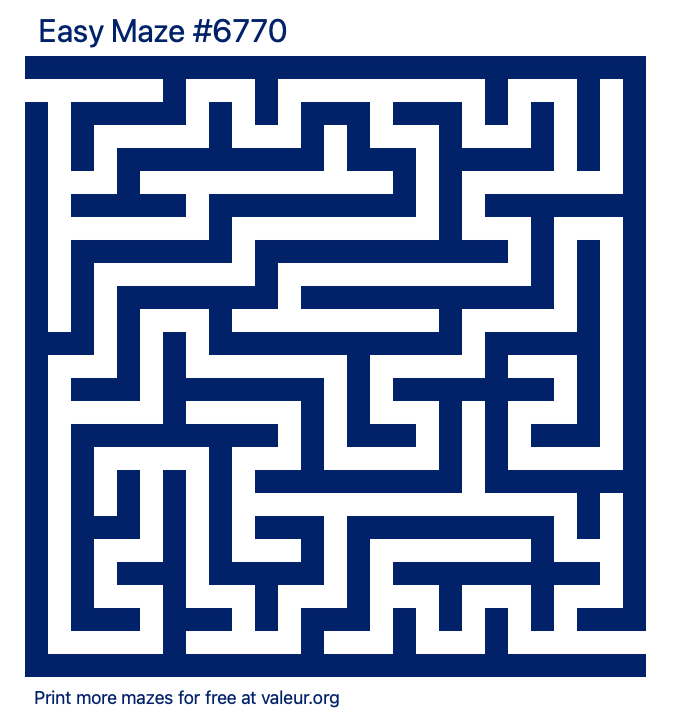 Free Printable Easy Maze number 6770