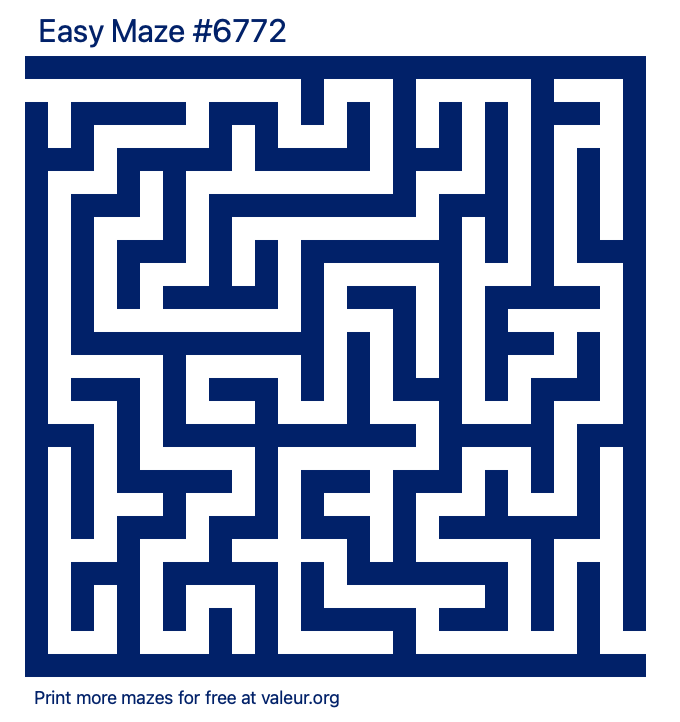 Free Printable Easy Maze number 6772