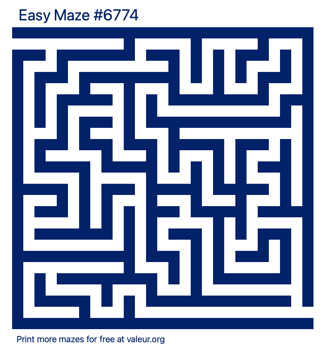 Free Printable Easy Maze number 6774