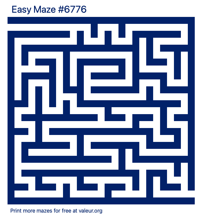 Free Printable Easy Maze number 6776