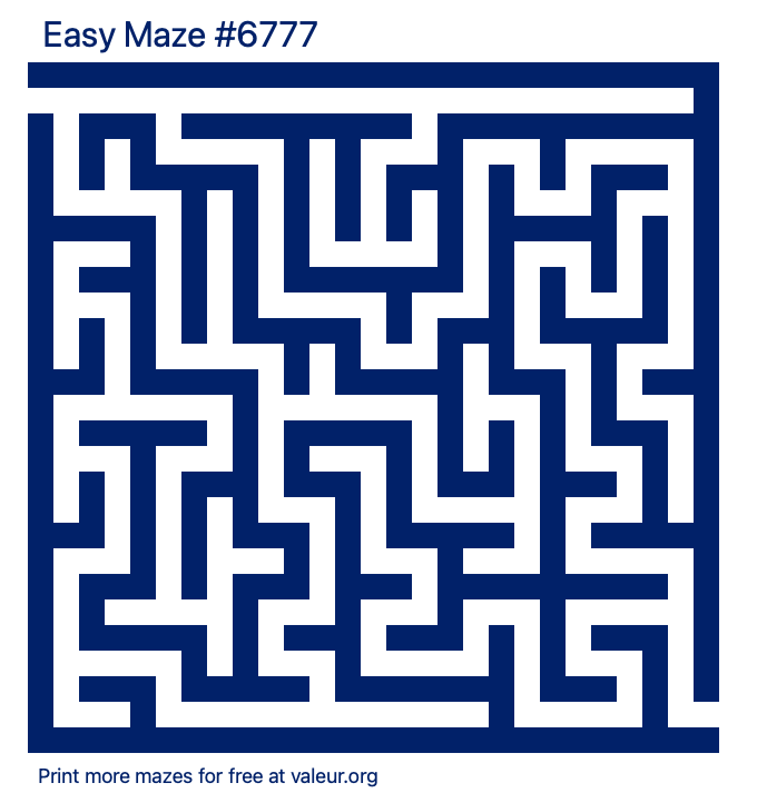 Free Printable Easy Maze number 6777