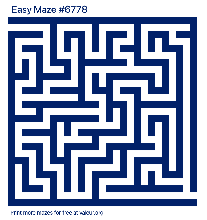 Free Printable Easy Maze number 6778