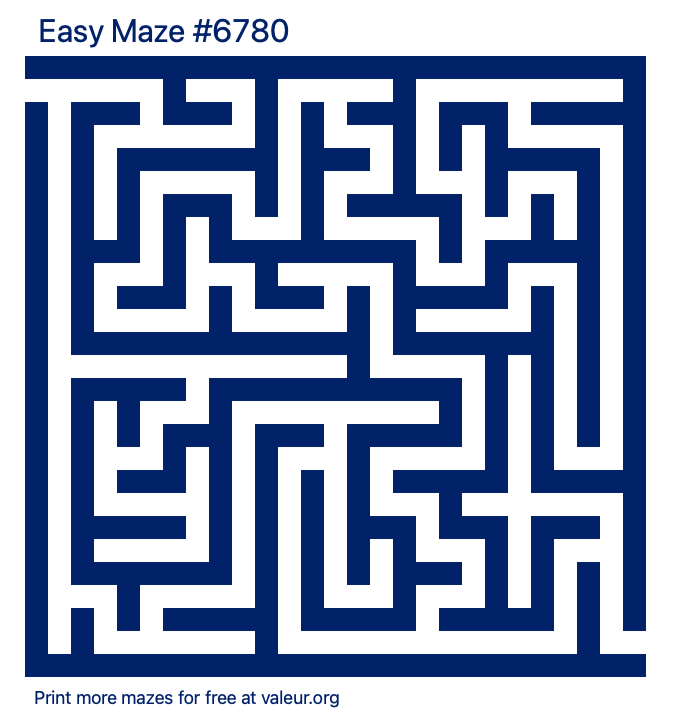 Free Printable Easy Maze number 6780