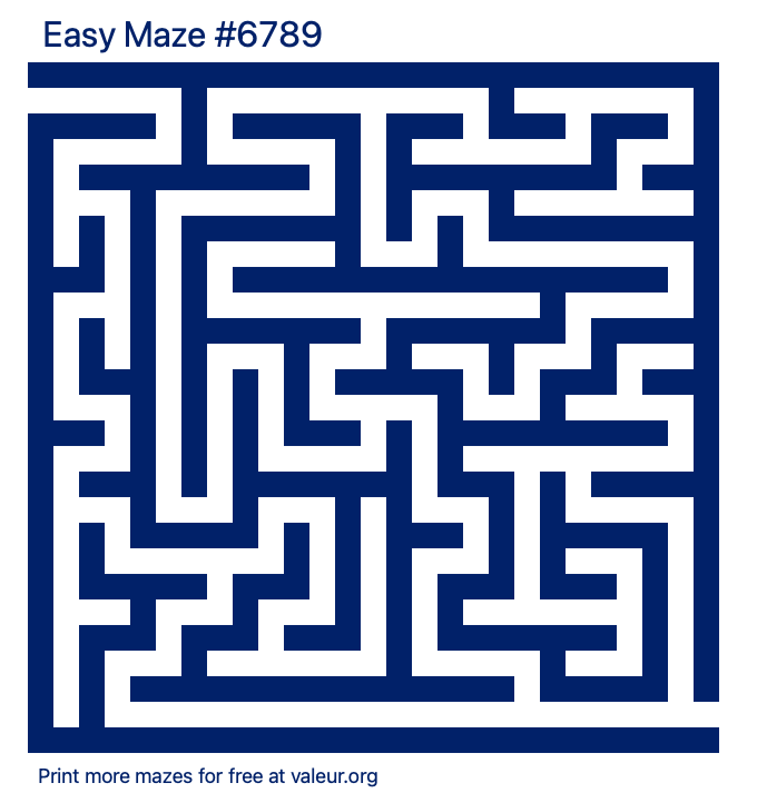 Free Printable Easy Maze number 6789