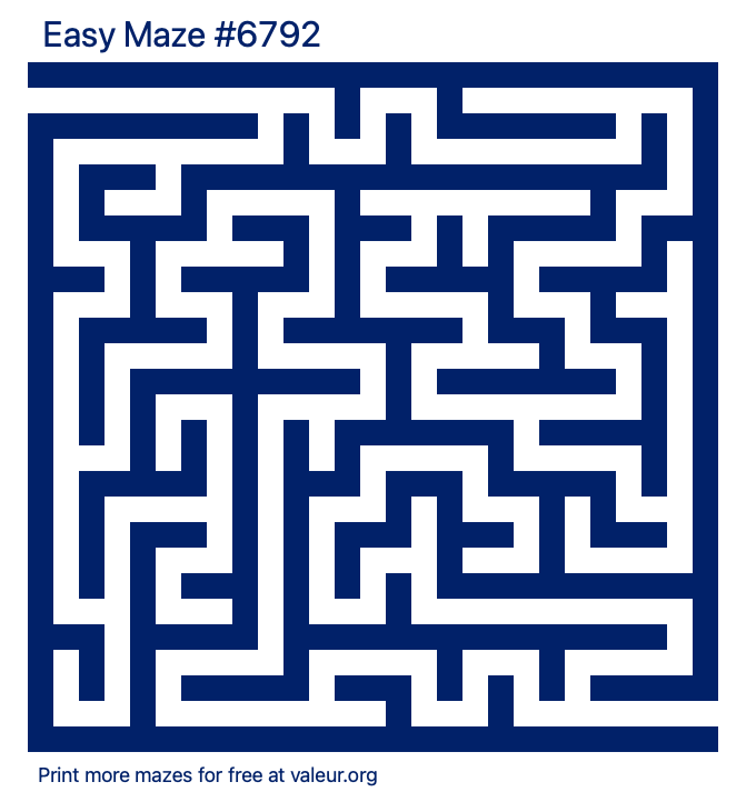 Free Printable Easy Maze number 6792