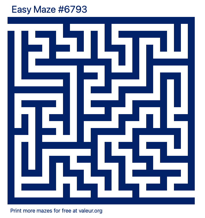 Free Printable Easy Maze number 6793