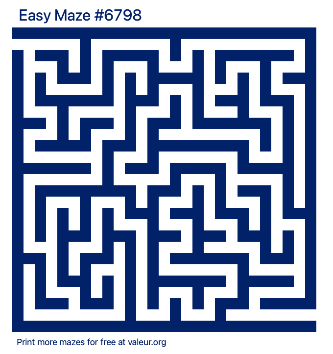 Free Printable Easy Maze number 6798