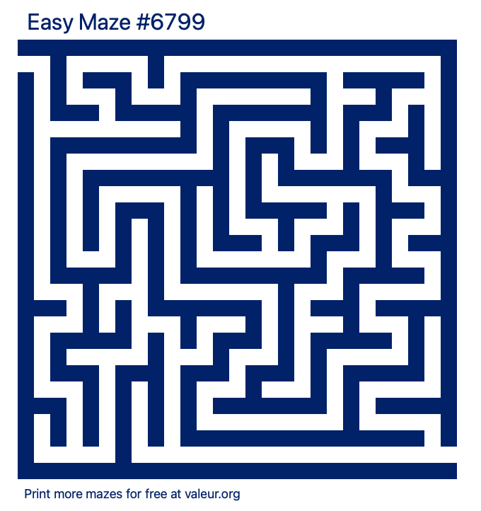 Free Printable Easy Maze number 6799