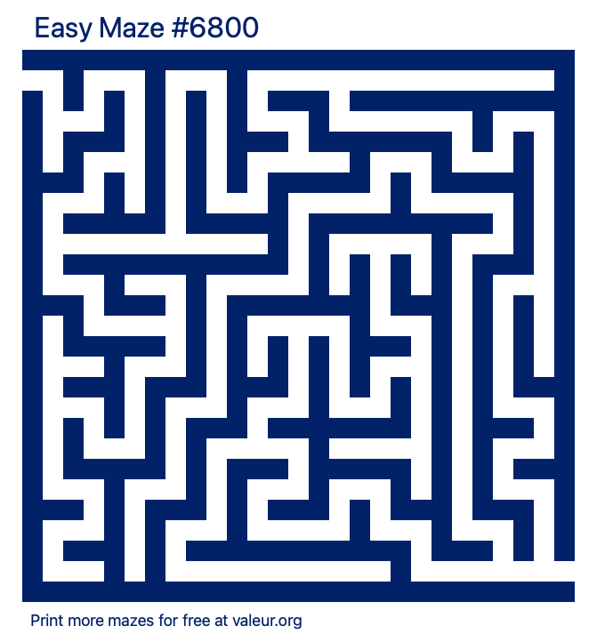 Free Printable Easy Maze number 6800