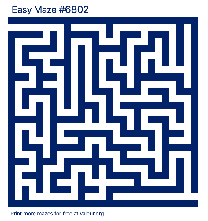 Free Printable Easy Maze number 6802