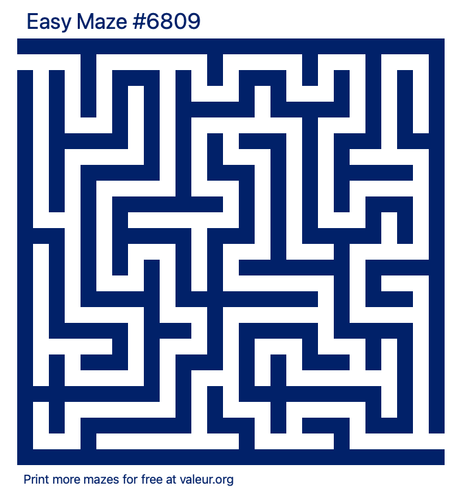 Free Printable Easy Maze number 6809