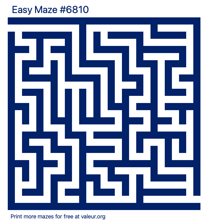 Free Printable Easy Maze number 6810