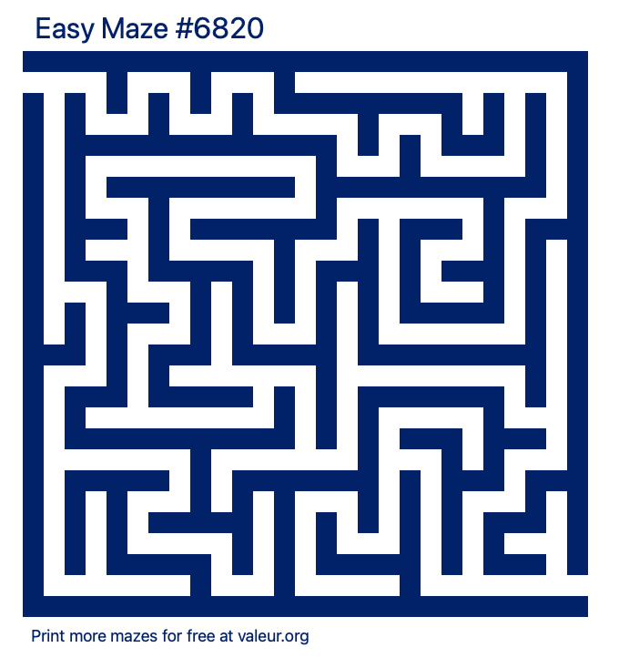 Free Printable Easy Maze number 6820