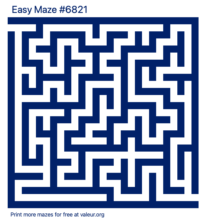 Free Printable Easy Maze number 6821