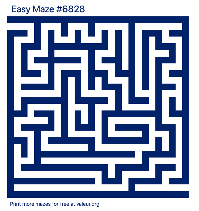 Free Printable Easy Maze number 6828