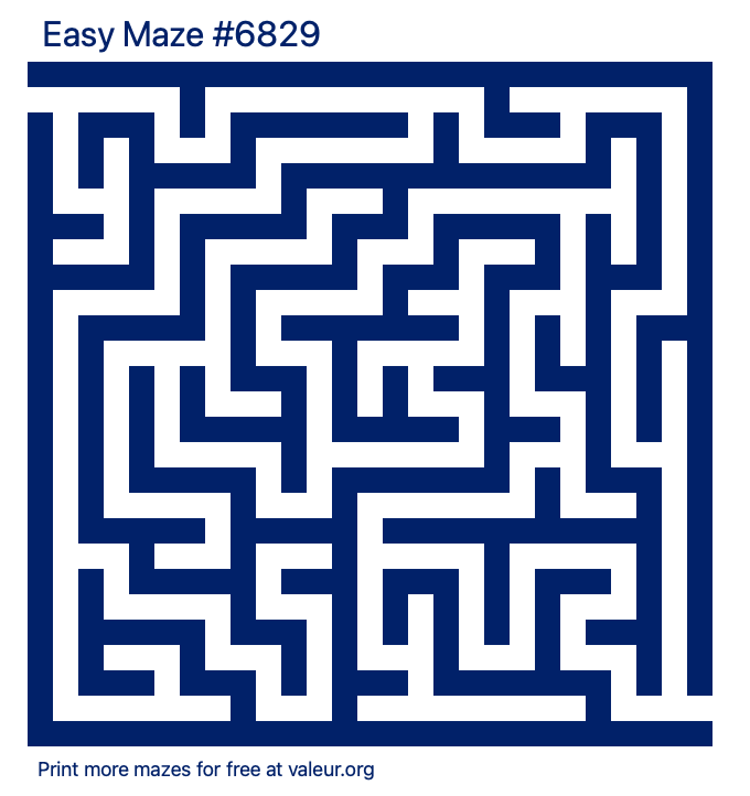 Free Printable Easy Maze number 6829