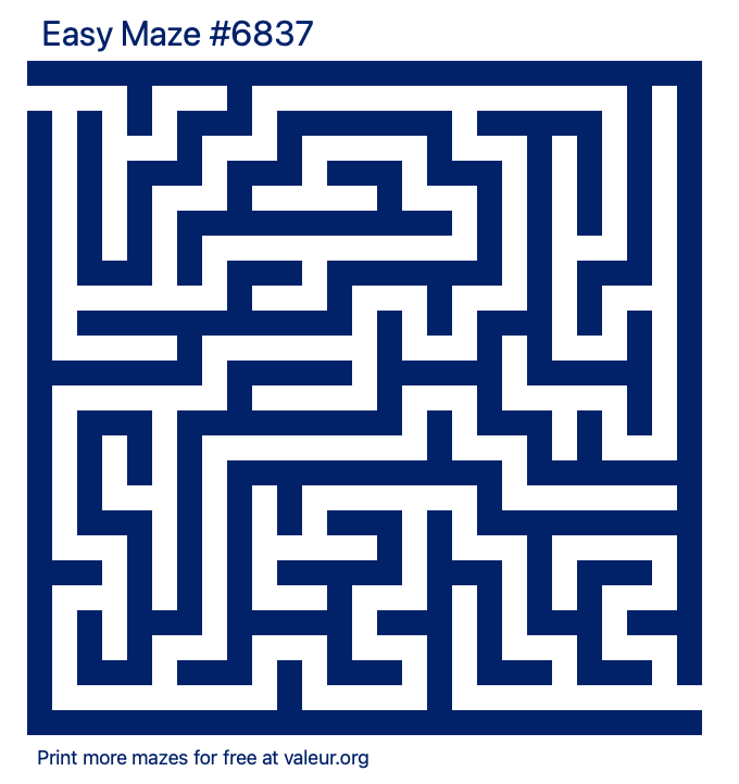 Free Printable Easy Maze number 6837