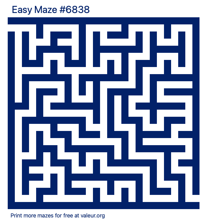 Free Printable Easy Maze number 6838